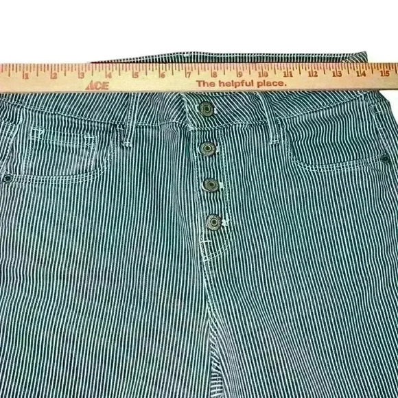 Old Navy Rockstar Sz 12 Super Skinny Mid Rise Pinstripe Button Fly Jeans - Picture 10 of 12